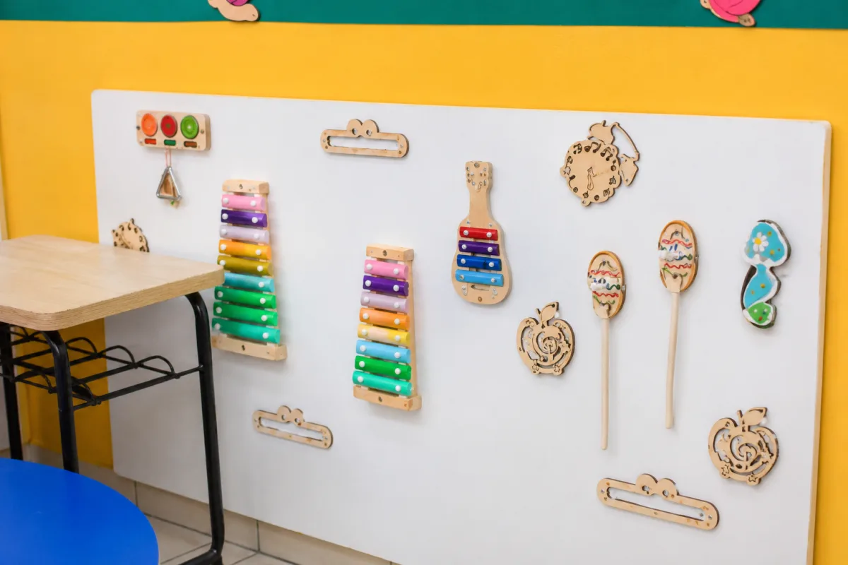 Painel de instrumentos musicais da Educação Infantil